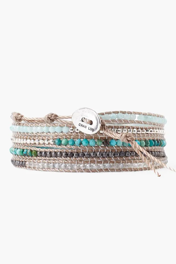 Chan Luu Bracelets^Turquoise Mix Wrap Bracelet On Sand Cord