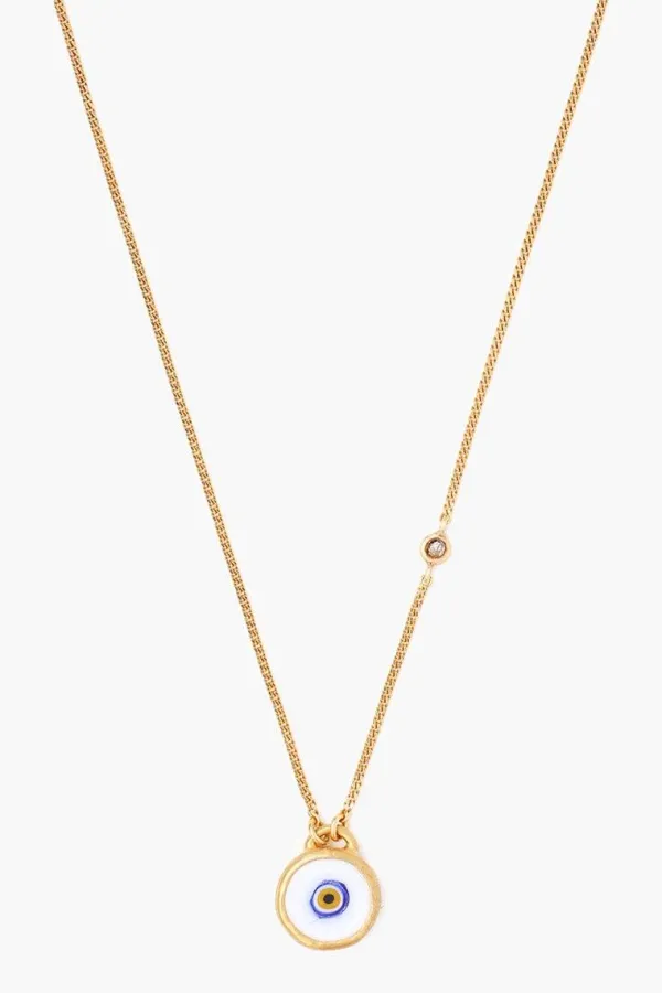 Chan Luu Necklaces^White Evil Eye Necklace With Champagne Diamond