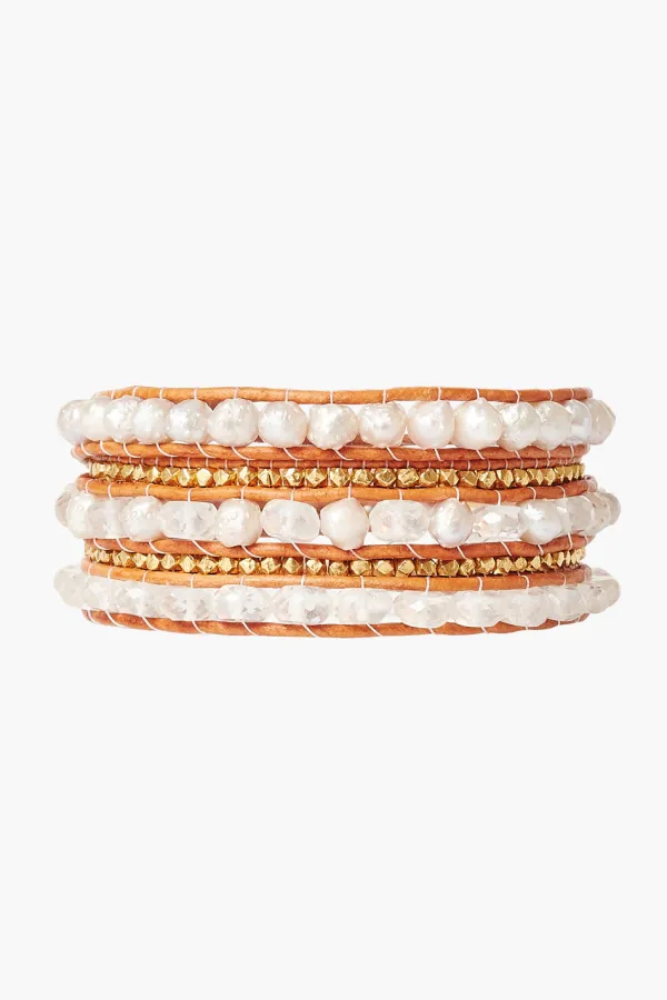 Chan Luu Bracelets^White Mix And Pearl Wrap Bracelet