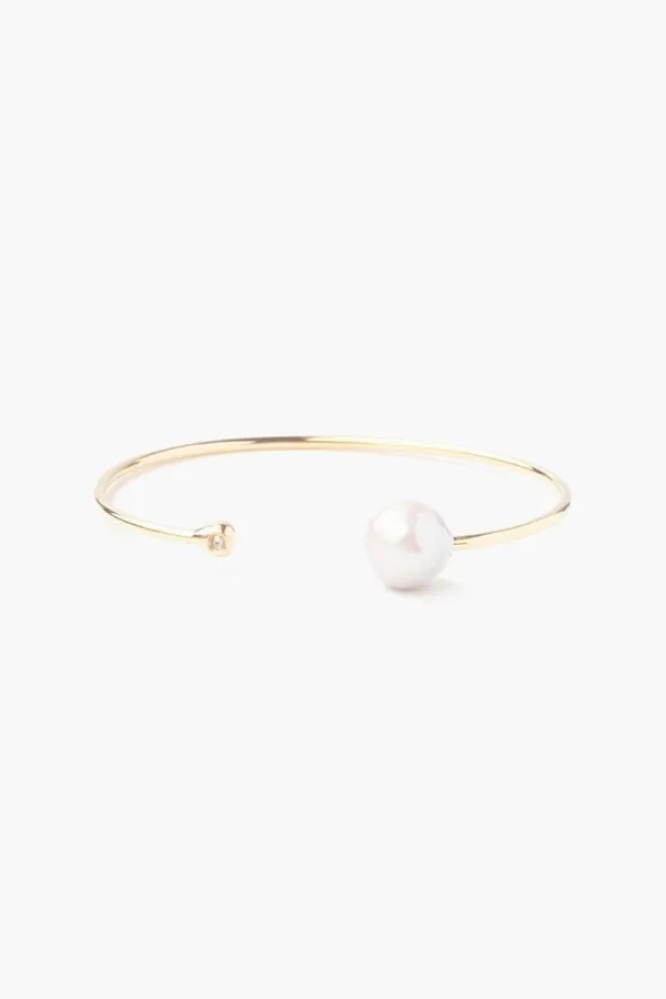 Chan Luu Bracelets^White Pearl And Gold Diamond Cuff
